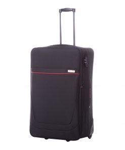 Troler Ella Icon Carla, Negru/Rosu, 74x45x26 cm, 87 L, 2 roti