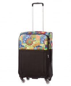 Troler Ella Icon Rio, Negru/Multicolor, 67x41x26 cm, 71 L, 4 roti